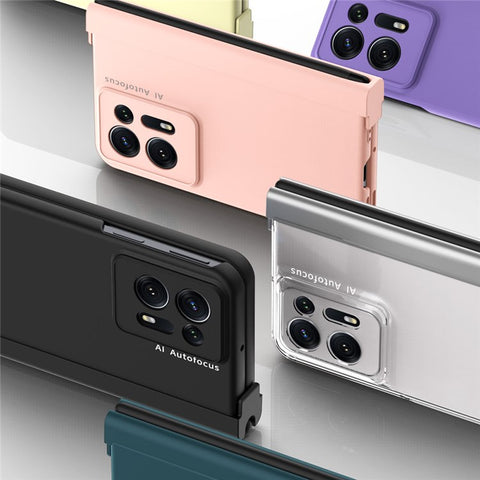 Hard PC Phone Case for Oppo Find N2 5G, Pen Slot Magnetic Hinge Cover with Tempered Glass Screen Film