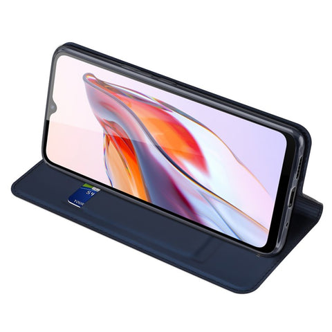 DUX DUCIS Skin Pro Series Leather Case for Xiaomi Redmi 11A 4G / 12C 4G / Poco C55 4G , Card Holder Stand Protective Phone Cover