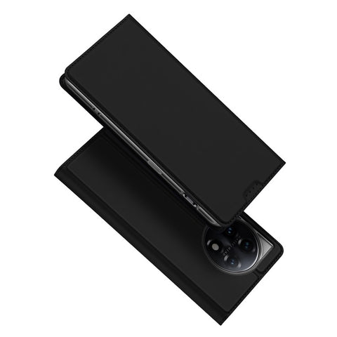 DUX DUCIS Skin Pro Series Shockproof Phone Case for OnePlus 11 5G, PU Leather Cell Phone Cover with Card Holder Stand