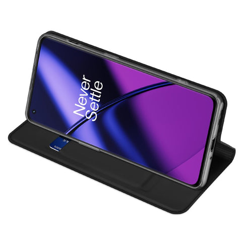 DUX DUCIS Skin Pro Series Shockproof Phone Case for OnePlus 11 5G, PU Leather Cell Phone Cover with Card Holder Stand