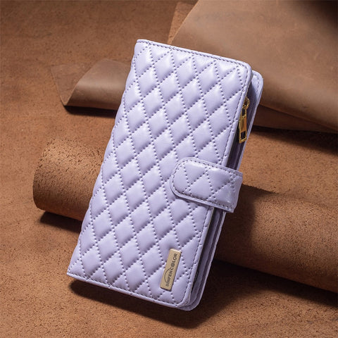 BINFEN COLOR BF Style-15 for Xiaomi Redmi 12C 4G PU Leather Wallet Case Stand Zipper Pocket Phone Anti-drop Cover with Strap