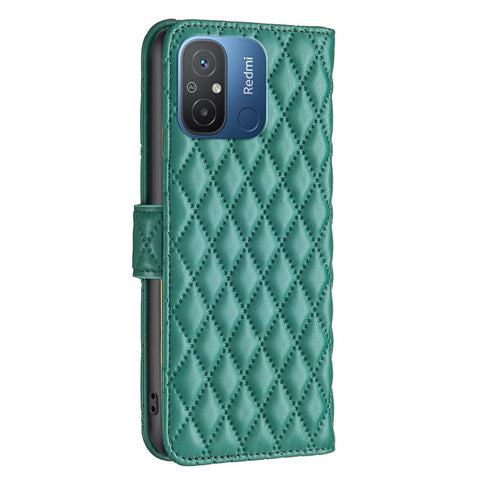 BINFEN COLOR BF Style-14 for Xiaomi Redmi 12C 4G Imprinted PU Leather Phone Wallet Case Stand Protection Cover