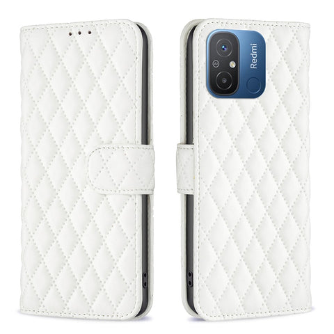 BINFEN COLOR BF Style-14 for Xiaomi Redmi 12C 4G Imprinted PU Leather Phone Wallet Case Stand Protection Cover