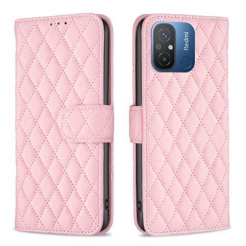 BINFEN COLOR BF Style-14 for Xiaomi Redmi 12C 4G Imprinted PU Leather Phone Wallet Case Stand Protection Cover