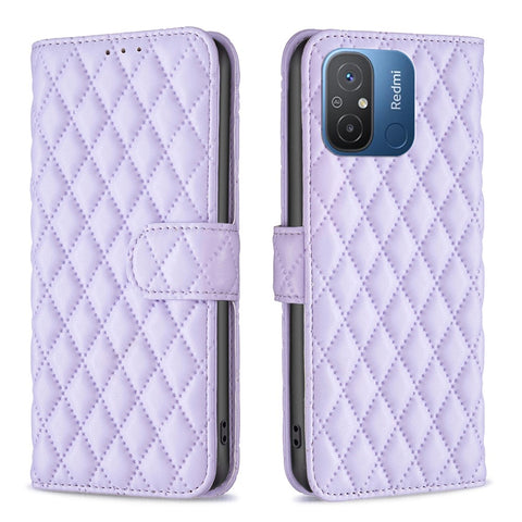 BINFEN COLOR BF Style-14 for Xiaomi Redmi 12C 4G Imprinted PU Leather Phone Wallet Case Stand Protection Cover