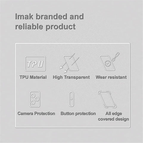 IMAK UX-5 Series Phone Case for OnePlus 11 5G, Drop-proof Transparent TPU Mobile Phone Cover