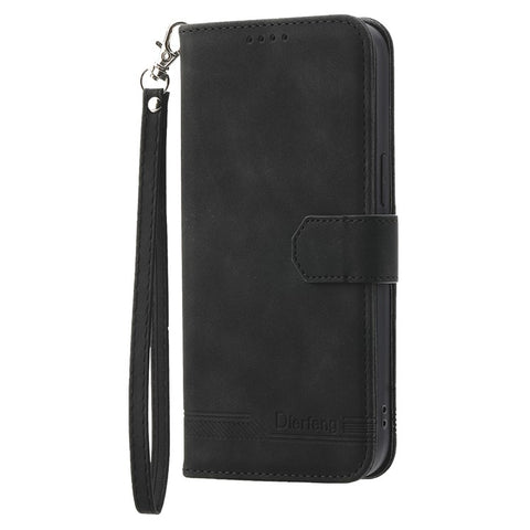DIERFENG DF-03 Protective Phone Case for Samsung Galaxy A33 5G, Wallet Stand PU Leather Lines Imprinted Phone Cover