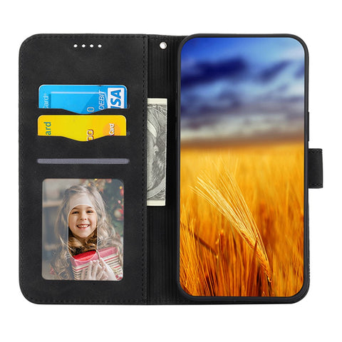 DIERFENG DF-03 Phone Leather Case for Oppo Reno8 5G (Global Version), Stand Lines Imprinted Wallet Phone Cover