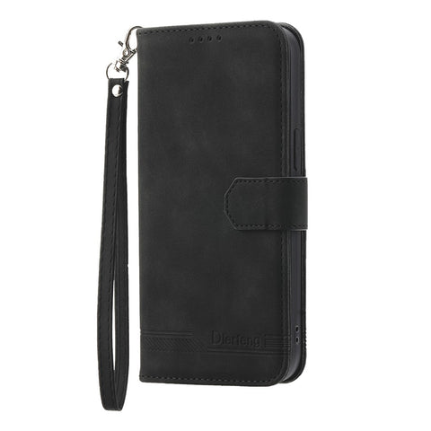 DIERFENG DF-03 Phone Leather Case for Oppo Reno8 5G (Global Version), Stand Lines Imprinted Wallet Phone Cover