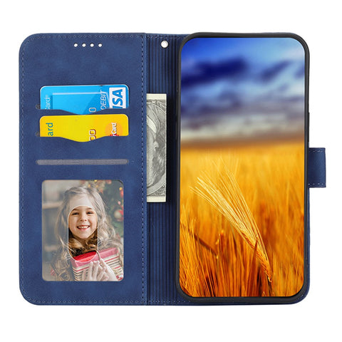 DIERFENG DF-03 PU Leather Case for Xiaomi Redmi 10A, Lines Imprinted Anti-drop Wallet Phone Stand Cover