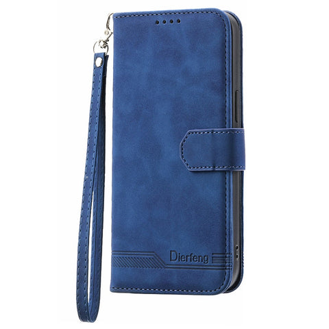 DIERFENG DF-03 PU Leather Case for Xiaomi Redmi 10A, Lines Imprinted Anti-drop Wallet Phone Stand Cover