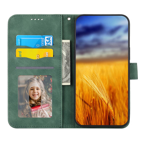 DIERFENG DF-03 PU Leather Phone Cover for Xiaomi 13 5G, Lines Imprinted Stand Wallet Phone Case