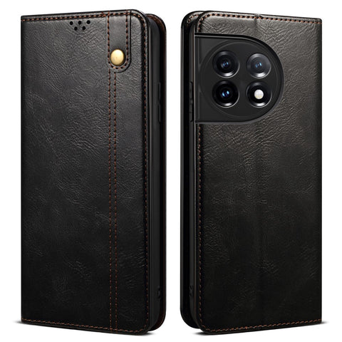Phone Leather Case for OnePlus 11R 5G / Ace 2 5G , Waxy Crazy Horse Texture Stand Wallet Cell Phone Cover