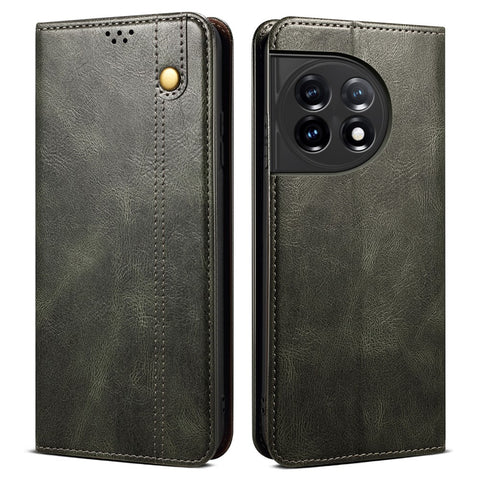 Phone Leather Case for OnePlus 11R 5G / Ace 2 5G , Waxy Crazy Horse Texture Stand Wallet Cell Phone Cover