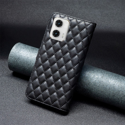 Drop-proof Phone Case for Motorola Moto G73 5G, BINFEN COLOR BF Style-14 PU Leather Phone Cover with Wallet Stand