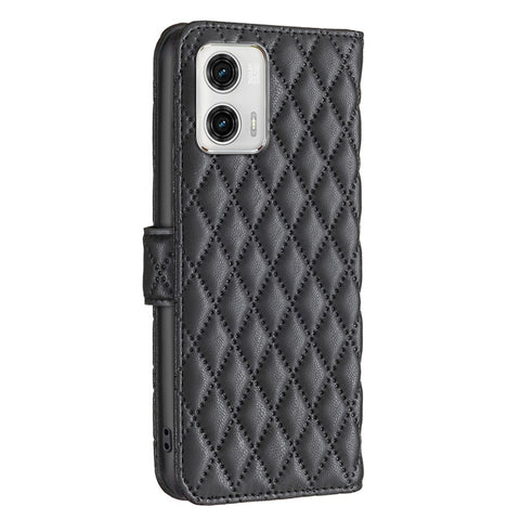 Drop-proof Phone Case for Motorola Moto G73 5G, BINFEN COLOR BF Style-14 PU Leather Phone Cover with Wallet Stand