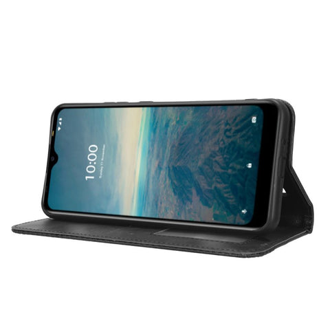 Magnetic Phone Cover for Vodafone Smart V22, Retro Texture Flip Leather Wallet Case Protective Phone Cover