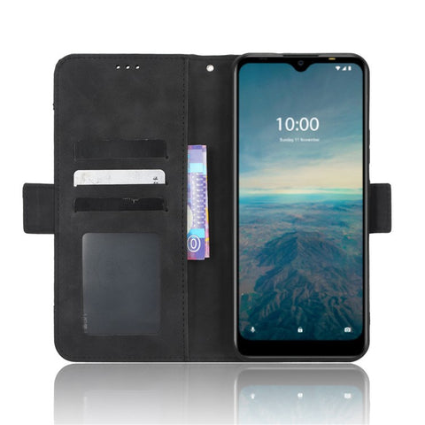 For Vodafone Smart V22 Anti-scratch Phone Cover PU Leather Multiple Card Slots Stand Wallet Protective Phone Case