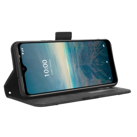 For Vodafone Smart V22 Anti-scratch Phone Cover PU Leather Multiple Card Slots Stand Wallet Protective Phone Case