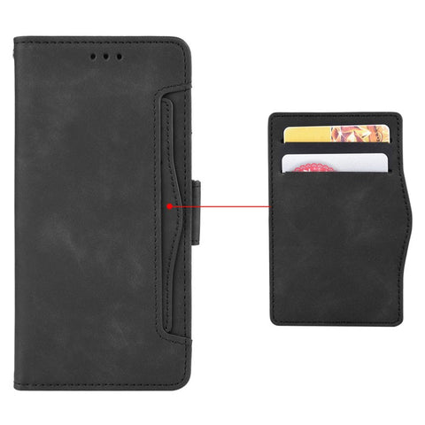 For Vodafone Smart V22 Anti-scratch Phone Cover PU Leather Multiple Card Slots Stand Wallet Protective Phone Case
