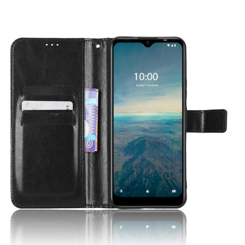 Phone Cover For Vodafone Smart V22 PU Leather Crazy Horse Texture Flip Anti-scratch Phone Case Wallet Stand with Strap