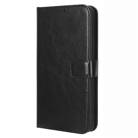 Phone Cover For Vodafone Smart V22 PU Leather Crazy Horse Texture Flip Anti-scratch Phone Case Wallet Stand with Strap
