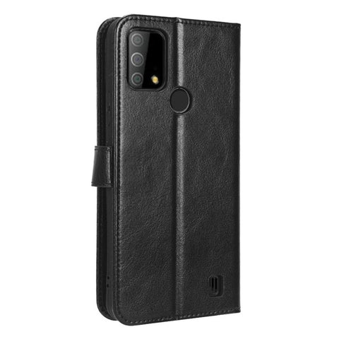 Phone Cover For Vodafone Smart V22 PU Leather Crazy Horse Texture Flip Anti-scratch Phone Case Wallet Stand with Strap