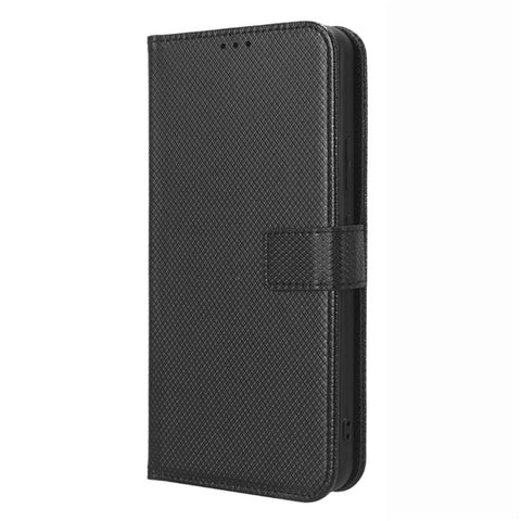 PU Leather Phone Case Stand For Vodafone Smart V22 , Diamond Texture Wallet Scratch-resistant Phone Cover