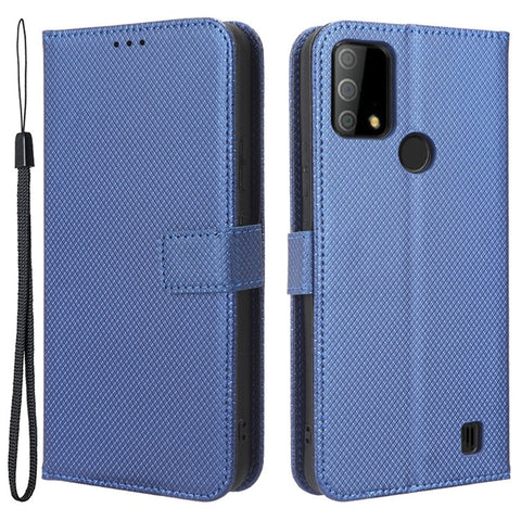 PU Leather Phone Case Stand For Vodafone Smart V22 , Diamond Texture Wallet Scratch-resistant Phone Cover