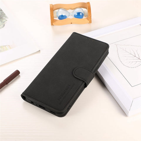 KHAZNEH PU Leather Phone Case for OnePlus 11 5G Textured Magnetic Clasp Stand Wallet Cover