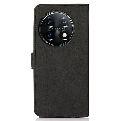 KHAZNEH PU Leather Phone Case for OnePlus 11 5G Textured Magnetic Clasp Stand Wallet Cover