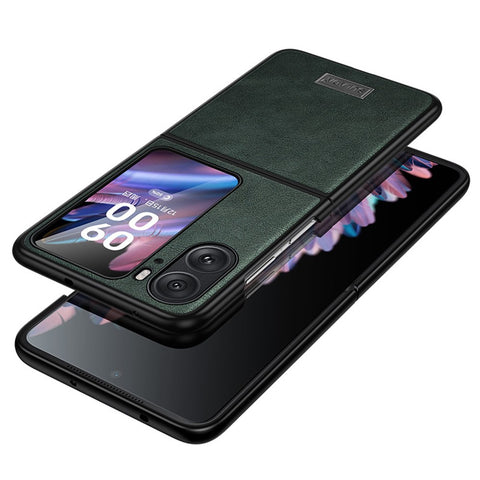 SULADA For Oppo Find N2 Flip 5G PU Leather Coated TPU + PC Anti-fall Phone Case Scratch-resistant Protective Cover