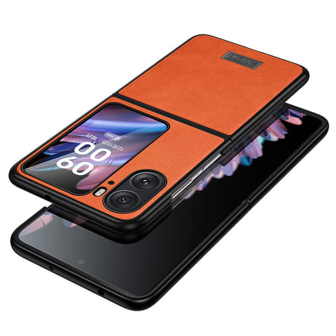 SULADA For Oppo Find N2 Flip 5G PU Leather Coated TPU + PC Anti-fall Phone Case Scratch-resistant Protective Cover