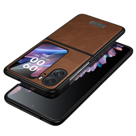 SULADA For Oppo Find N2 Flip 5G PU Leather Coated TPU + PC Anti-fall Phone Case Scratch-resistant Protective Cover