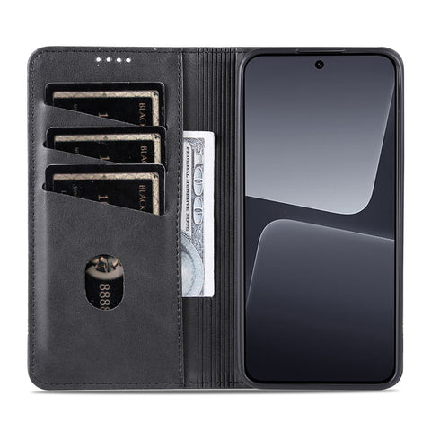 AZNS For Xiaomi 13 5G Flip Leather Phone Case Stand Wallet Cowhide Texture Shockproof Phone Cover