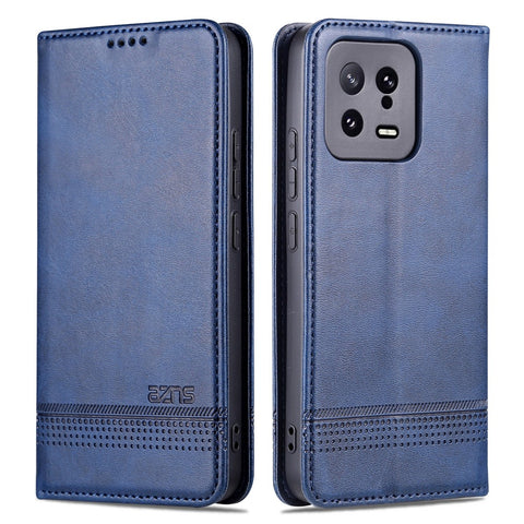 AZNS For Xiaomi 13 5G Flip Leather Phone Case Stand Wallet Cowhide Texture Shockproof Phone Cover