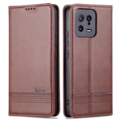 AZNS For Xiaomi 13 5G Flip Leather Phone Case Stand Wallet Cowhide Texture Shockproof Phone Cover