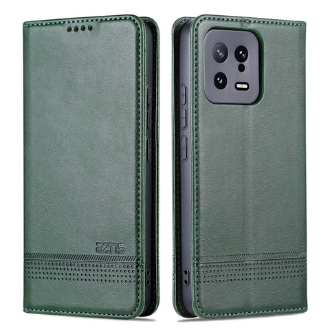 AZNS For Xiaomi 13 5G Flip Leather Phone Case Stand Wallet Cowhide Texture Shockproof Phone Cover