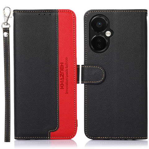 KHAZNEH For OnePlus Nord CE 3 Lite 5G / Nord N30 5G Litchi Skin PU Leather Phone Case RFID Blocking Protection Wallet Cover with Stand