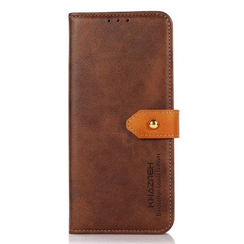 KHAZNEH For OnePlus Nord CE 3 Lite 5G / Nord N30 5G Cowhide Texture Cell Phone Case PU Leather Gold Buckle Stand Wallet Cover