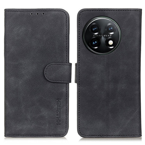 KHAZNEH For OnePlus 11 5G Leather Phone Case Retro Texture Anti-fall Phone Cover with Wallet Stand