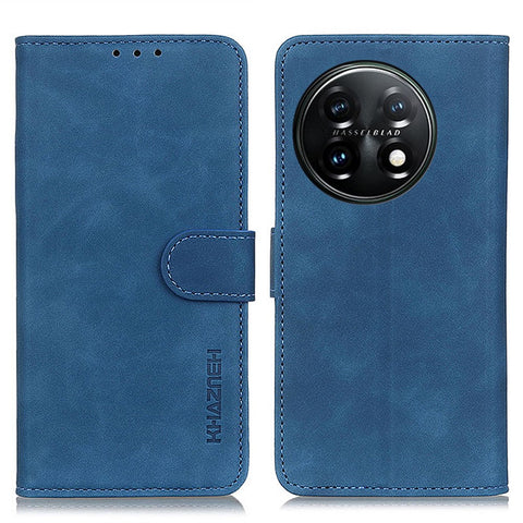 KHAZNEH For OnePlus 11 5G Leather Phone Case Retro Texture Anti-fall Phone Cover with Wallet Stand