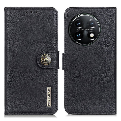 KHAZNEH Protective Phone Case for OnePlus 11 5G , Flip Leather Cowhide Texture Shockproof Phone Cover with Wallet Stand