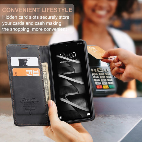 CASEME 013 Series Phone Case for Xiaomi Redmi Note 12 5G (Global) / (India) / (China) / Poco X5 5G Shockproof PU Leather Case Wallet Stand Cover