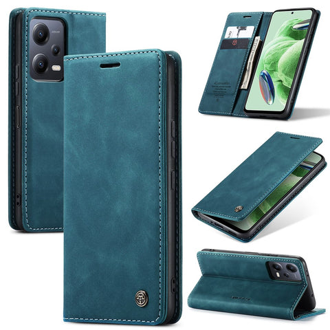 CASEME 013 Series Phone Case for Xiaomi Redmi Note 12 5G (Global) / (India) / (China) / Poco X5 5G Shockproof PU Leather Case Wallet Stand Cover