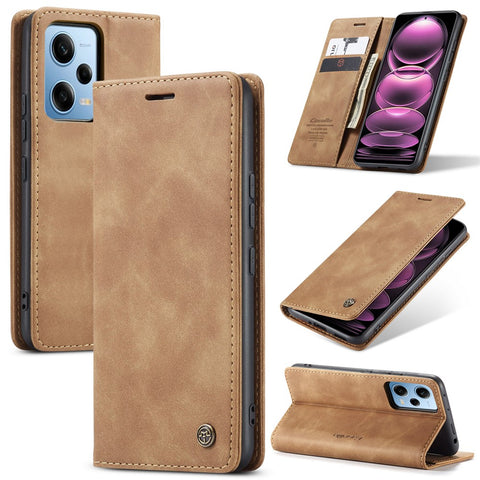 CASEME 013 Series Phone Case for Xiaomi Redmi Note 12 Pro 5G  / Note 12 Pro Speed 5G / Poco X5 Pro 5G Anti-scratch PU Leather Case Wallet Stand Cover