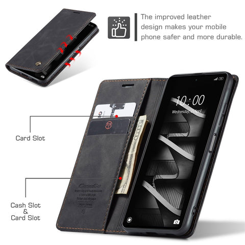 CASEME 013 Series Phone Shell for Xiaomi Redmi Note 12 Pro+ 5G PU Leather Case Wallet Stand Cover