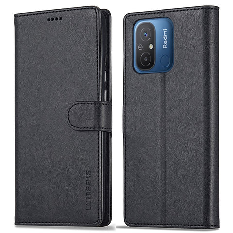 LC.IMEEKE For Xiaomi Redmi 12C 4G / 11A 4G Drop-proof Phone Case Calf Texture Wallet Stand Leather Cell Phone Cover