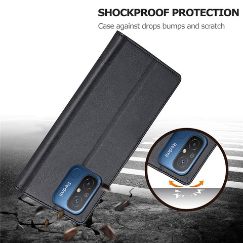 LC.IMEEKE For Xiaomi Redmi 12C 4G / 11A 4G Drop-proof Phone Case Calf Texture Wallet Stand Leather Cell Phone Cover