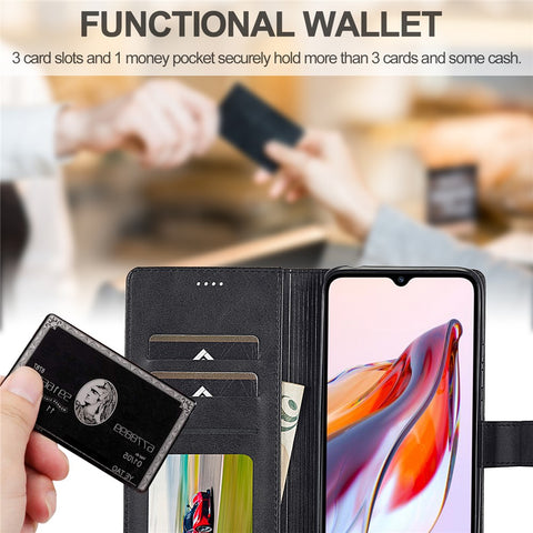 LC.IMEEKE For Xiaomi Redmi 12C 4G / 11A 4G Drop-proof Phone Case Calf Texture Wallet Stand Leather Cell Phone Cover